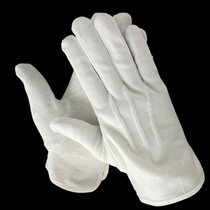 Anti Slip White Cotton Gloves for Funeral 