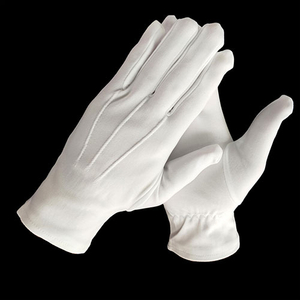 Flexible Wrist White Tuxedo Ceremony Gloves
