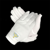 White Nylon Embroider Emblem Masonic Glove