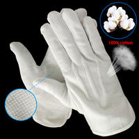 Anti slip white cotton Glove