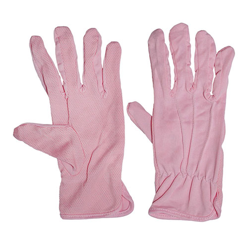 Anti-slip Dots Custom Etiquette Color Polycotton Gloves