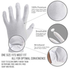 White Cotton Eczema Gloves with Elastic Wristband for Overnight Moisturizing Dry Hands Care