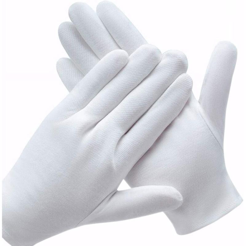 White Microfiber Dustproof Jewelry Gloves for application