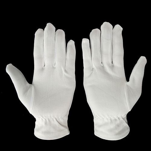Flexible Wrist White Tuxedo Ceremony Gloves