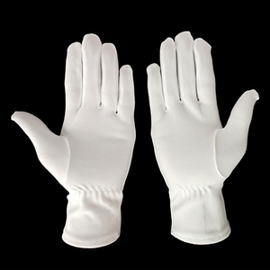 White Nylon Honor 3 Straps Butler Gloves