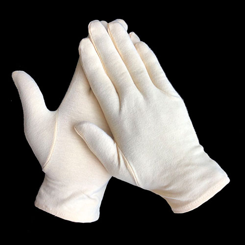 unbleached White eczema Gloves for sensitive skin
