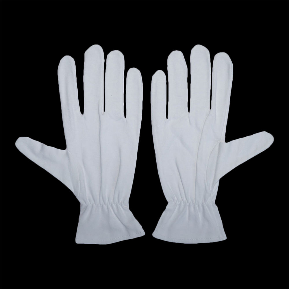 White Cotton Eczema Gloves with Elastic Wristband for Overnight Moisturizing Dry Hands Care