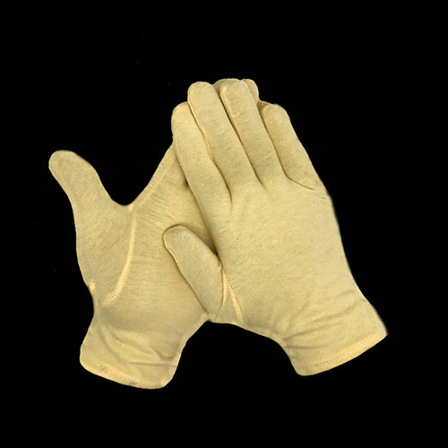 Yellow Plain Dyed Cotton Hand Gloves Work