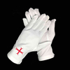 Embroidered Masonic Red Cross Gloves for Mason