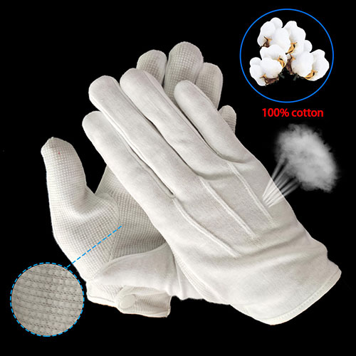 Dotted Palm Funeral Formal Dress Gloves