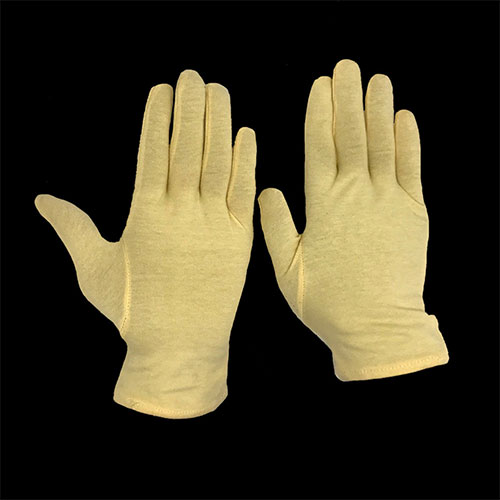 Yellow Plain Dyed Cotton Hand Gloves Work